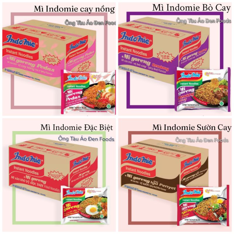 Thùng mì indomie 40 gói đủ vị