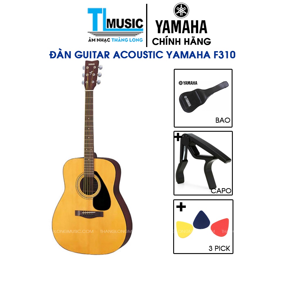 [CHÍNH HÃNG] Đàn Guitar Aucostic Yamaha F310 (Tặng kèm bao da 3 lớp + capo + pick gảy)