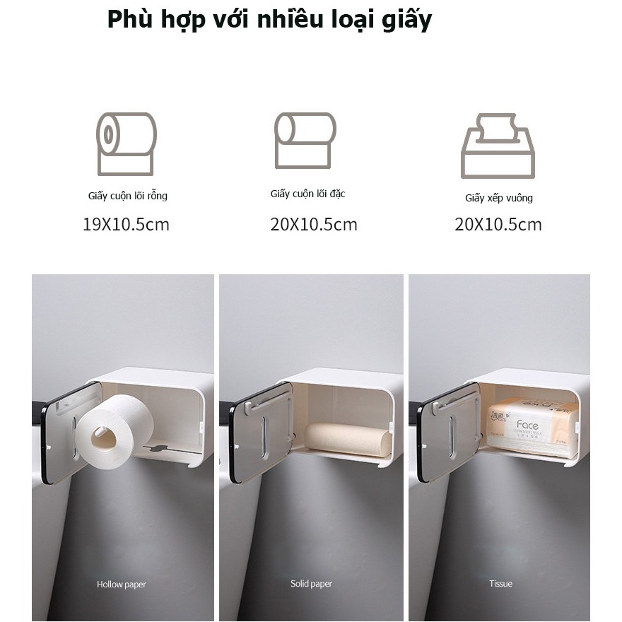 [Ecoco-E1903] Kệ đựng giấy vệ sinh treo tường - Hộp giấy đa năng sang trọng