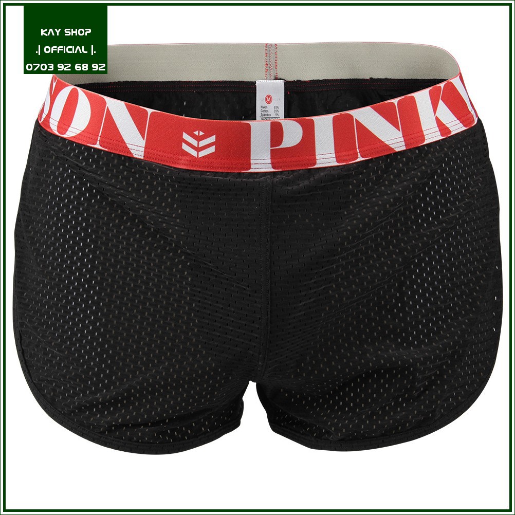 Quần ngủ xẻ tà sexy cho nam PINKY SENSON vải thun đục lỗ thông hơi mát - Quần short đùi có dây jockstrap và lồng chim