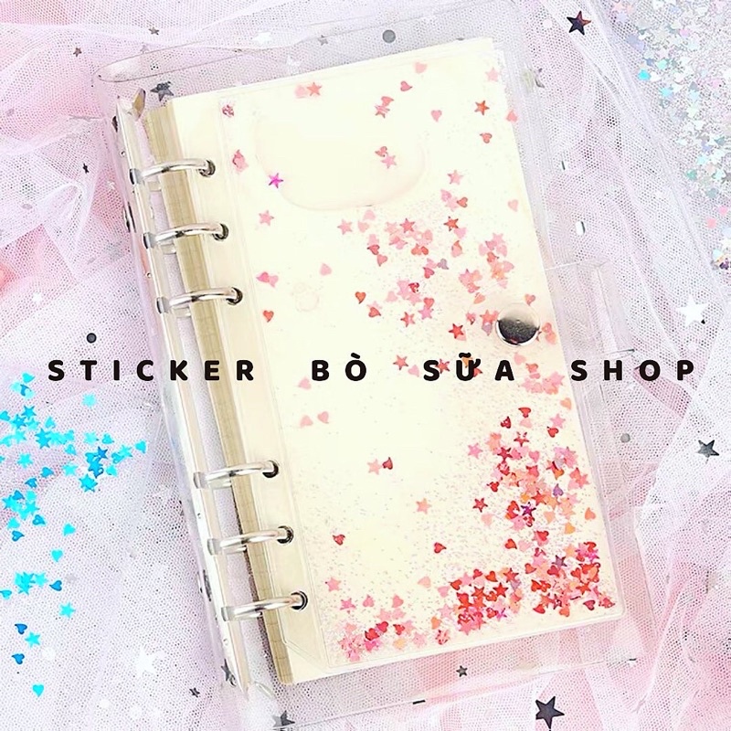 Bìa lấp lánh phân chia trang kim tuyến A6 stickerbosuashop