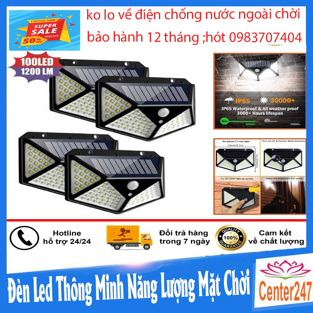 Đèn LED năng lượng mặt trờI chống nước cảm biến chuyển động CENTẺ247