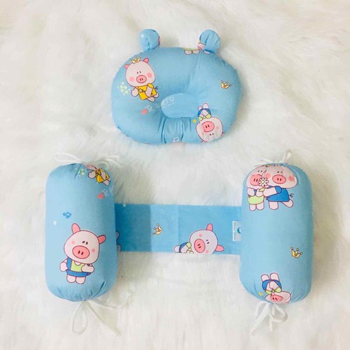 Gối Chặn Cho Em Bé Sơ Sinh HAPPYBEAR Set Gối Chặn Bằng Bông Cho Em Bé Sơ SInh