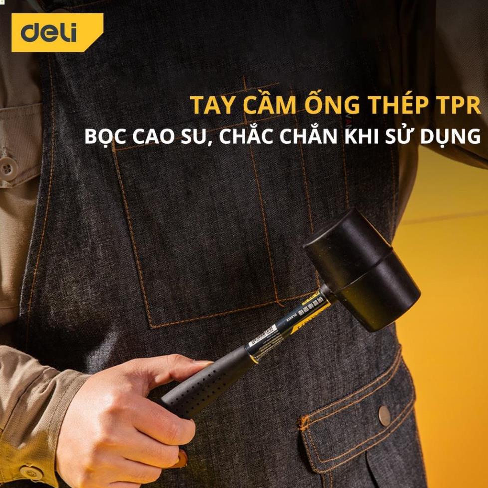 [LIFEDL157] Búa Cao Su Tay Cầm Thép Deli Cao Cấp - Sử Dụng An Toàn Nhiều Bề Mặt, Tay Cầm Chống Trơn Trượt - DL5612 .
