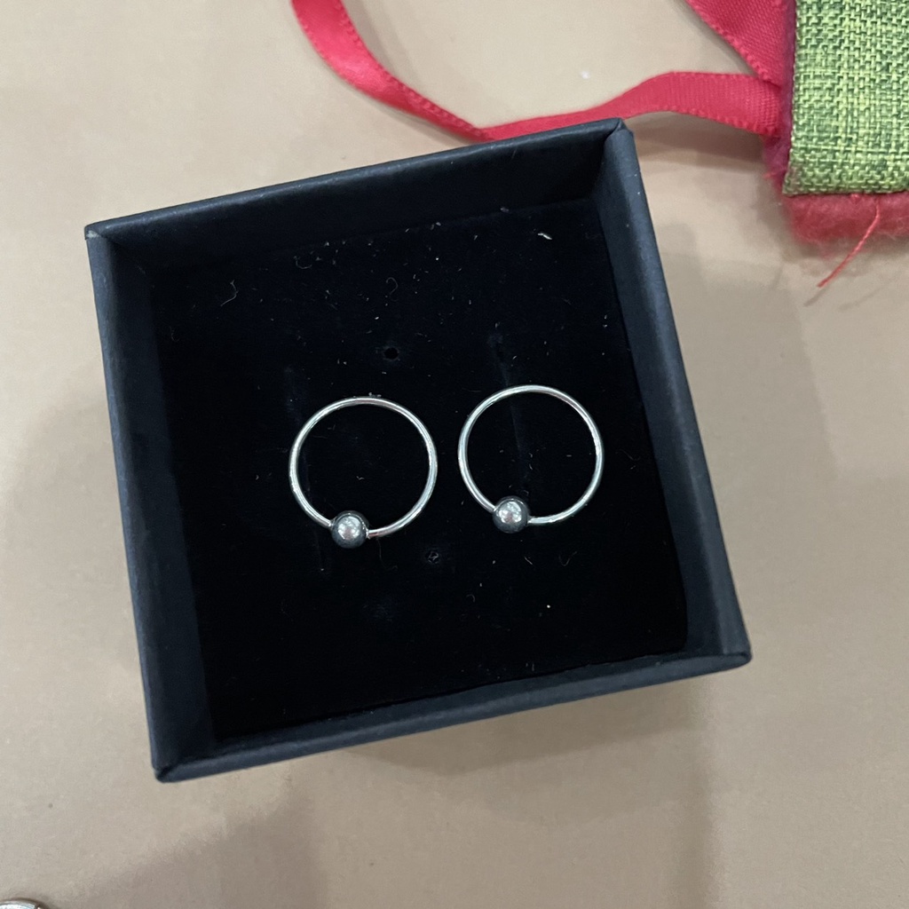 Khuyên tai bạc Moonsilver khoen tròn cho trẻ em và trẻ sơ sinh