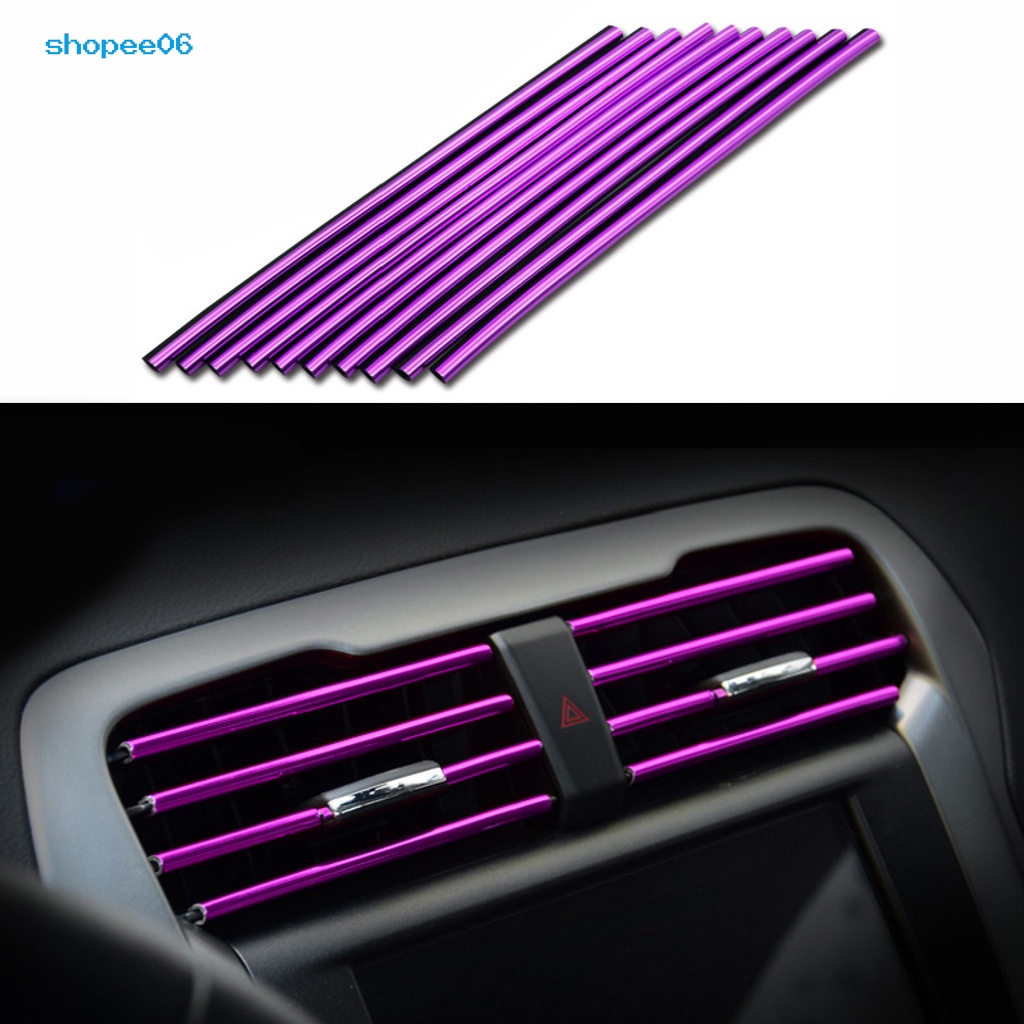 Bộ 10 Dải Viền Lỗ Thông Gió Xe Hơi Bằng PVC Màu Sắc Tươi Sáng