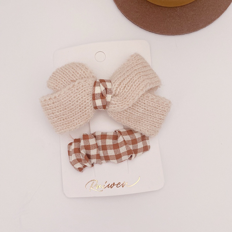 Set Kẹp Tóc 2 Chi Tiết Mix Len Cao Cấp Vintage Hàn Quốc Nhẹ Nhàng MS12