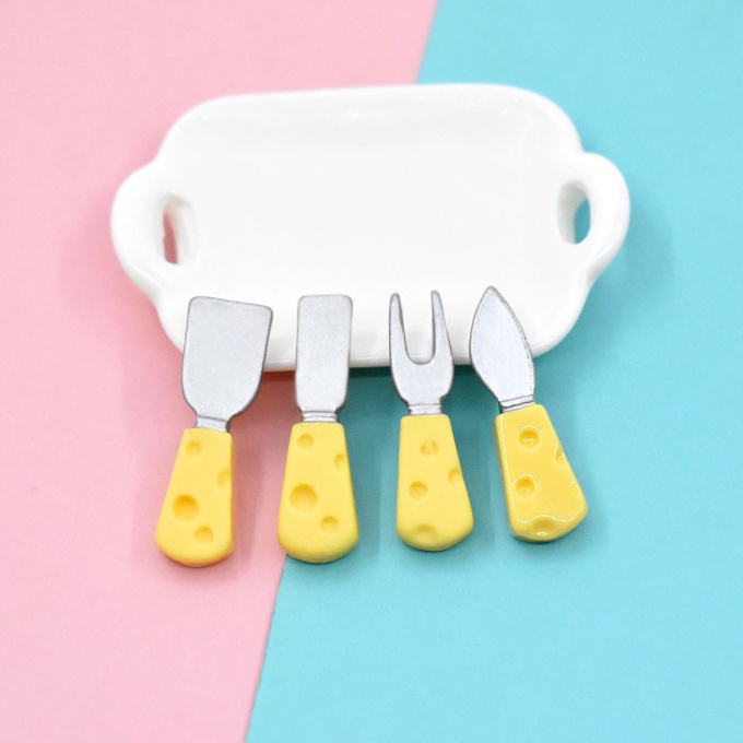 Mẫu charm dĩa nĩa cán phô mai cho các bạn trang trí nhà búp bê, vỏ ốp điện thoại, kẹp tóc, DIY
