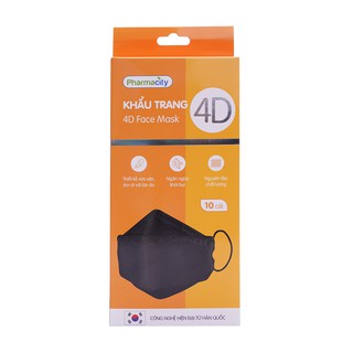 Khẩu trang y tế 4D Pharmacity (Hộp 10 cái)