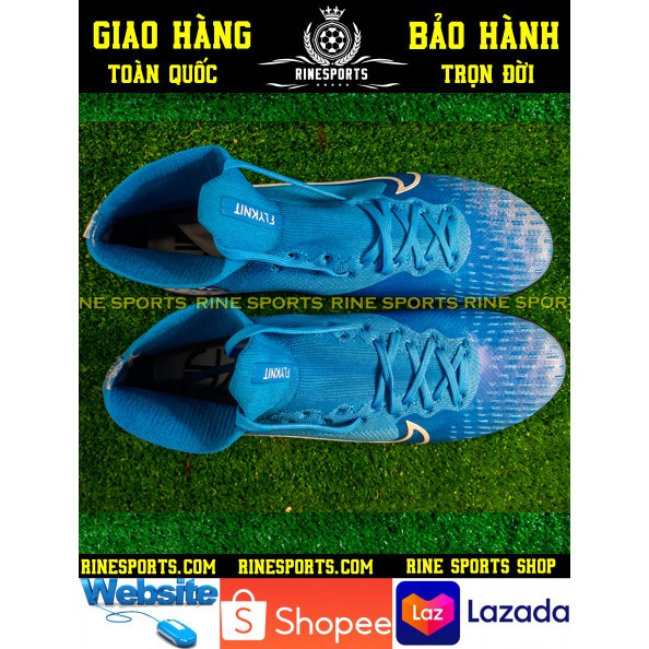 GIÀY BÓNG ĐÁ Mercurial Vapor 13 pro xanh cổ cao SÂN CỎ NHÂN TẠO HÀNG SUPER THAILAND