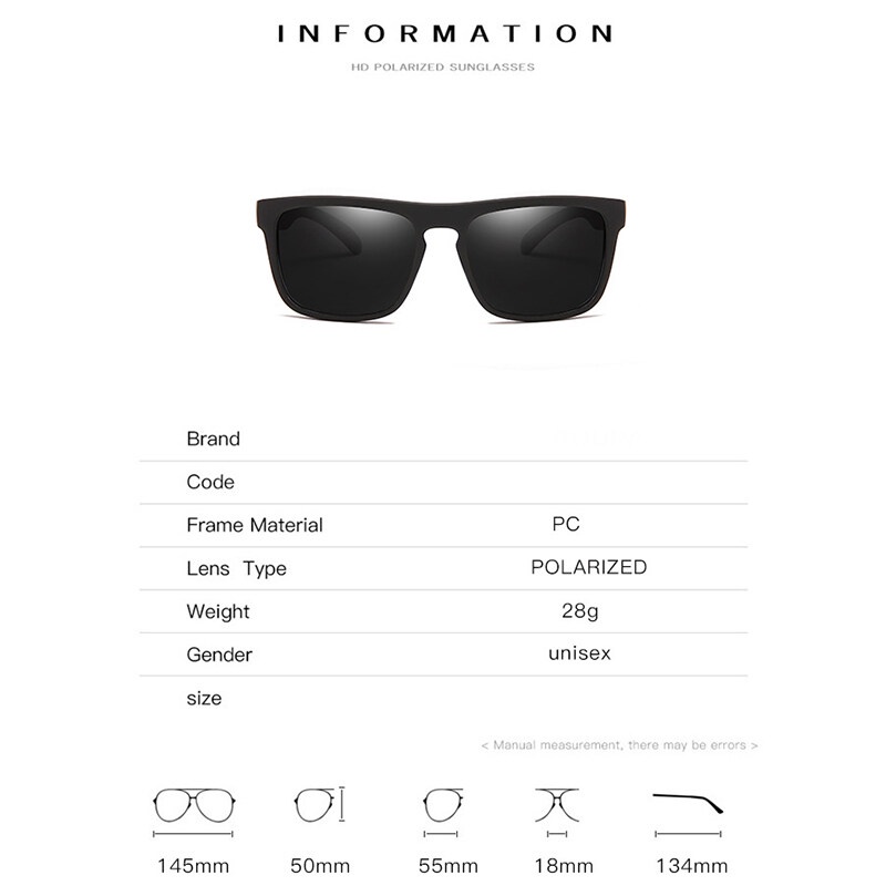 Kính Chống Nắng Phân Cực Mặt Vuông Chống Tia UV400 Phong Cách Thể Thao Cho Nam