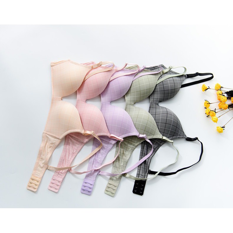 Áo Lót Nữ Nâng Ngực - Áo Ngực Nữ đúc su kẻ không gọng ôm ngực AL07 | BigBuy360 - bigbuy360.vn