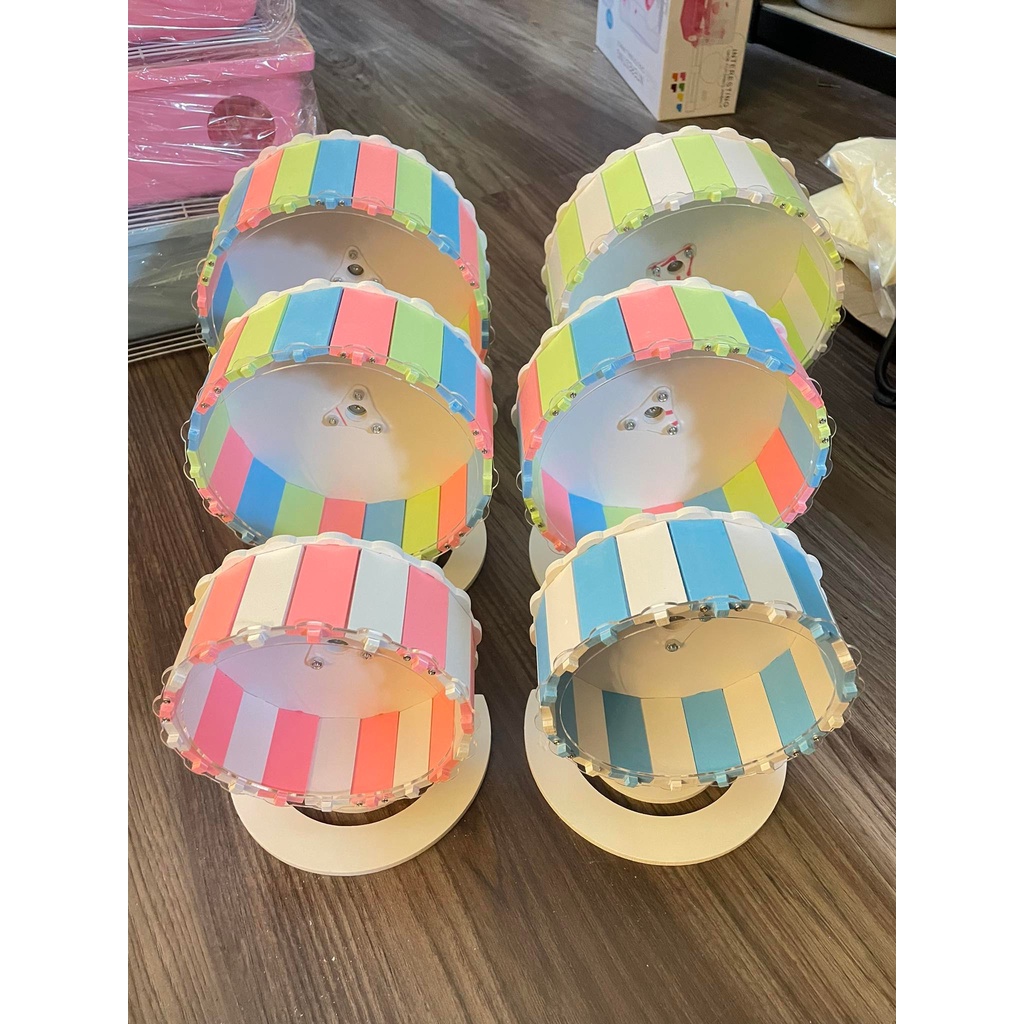 Whell gỗ ép lắp ráp Đa sắc size 16cm,18,5cm,21cm cho hamster,nhím,bọ ,..