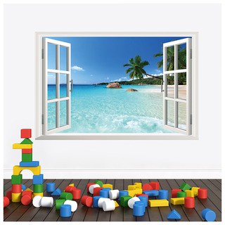 Miếng dán tường hình cửa sổ 3D