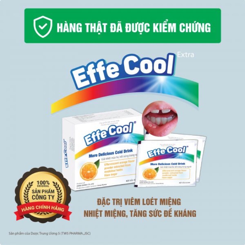 Bột uống thảo dược Effe Cool hỗ trợ nhiệt miệng, tăng sức đề kháng