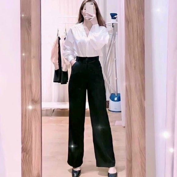 Quần culottes ống rộng  nữ chất dày đẹp siêu hack chân