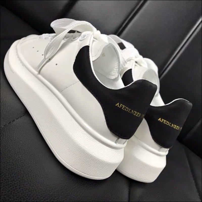 (sneaker)giày nam nữ da mờ đế độn gót nỉ mềm dây to bản