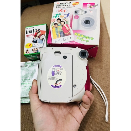 Máy chụp ảnh lấy liền Fujifilm Instax Mini 7 Cheki tặng kèm pin tiểu AA và 1 hộp film 10 tấm date 2024