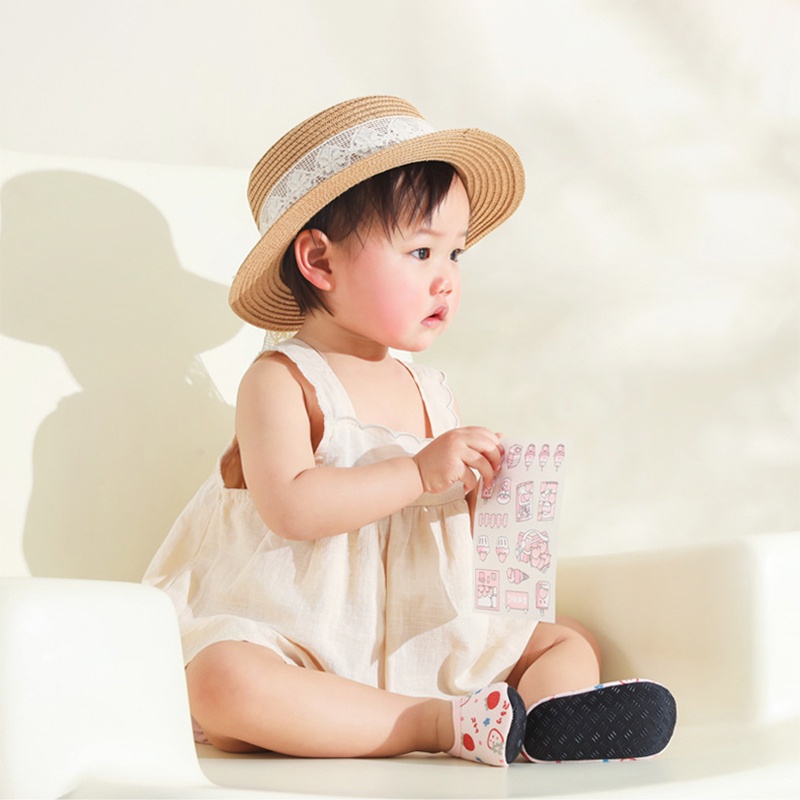 Vớ Cotton Lưới Co Giãn Thoáng Khí Đế Mềm Chống Trượt In Hình Trái Cây Hoạt Hình Đáng Yêu Cho Bé Sơ Sinh