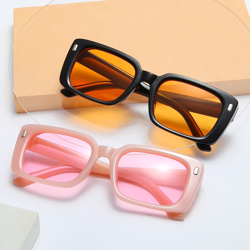 (HENGHA) Kính Mát Gọng Vuông Phong Cách Hip Hop Phương Tây Retro Thời Trang Mới