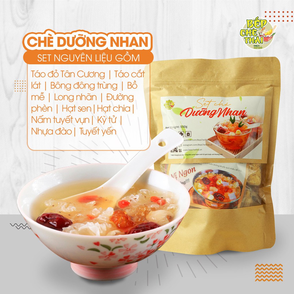 Chè Dưỡng Nhan Tuyết Yến Set nguyên liệu nấu 12-15 Bát - ONFOD - 12 vị thơm ngon, bổ dưỡng | BigBuy360 - bigbuy360.vn