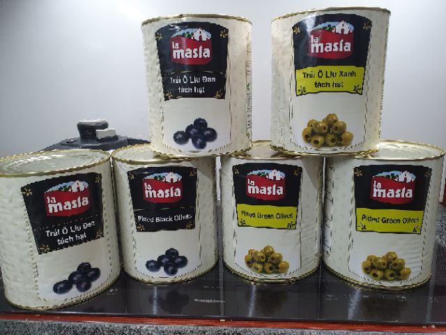 Oliu tách hạt Lamasia nhập khẩu Tây Ban Nha hộp 3kg