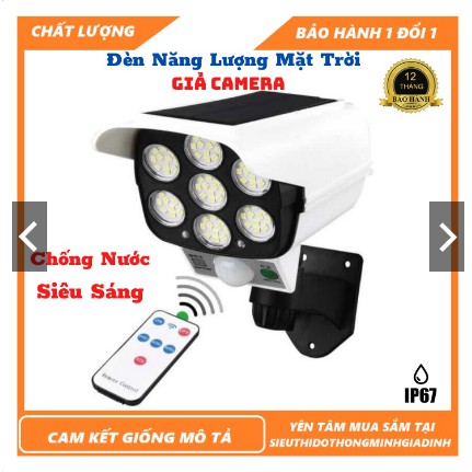 Đèn năng lượng mặt trời giả camera tự động BẬT TẮT chống trộm. có điều khiển cảm biến chuyển động 5.0