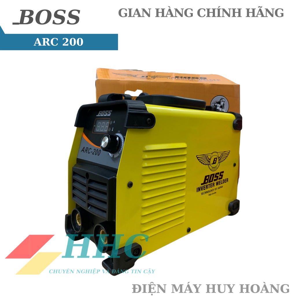 Máy hàn điện tử BOSS NHẬT ARC 200 cho thợ chuyên hàn que 2,6li và 3,2li