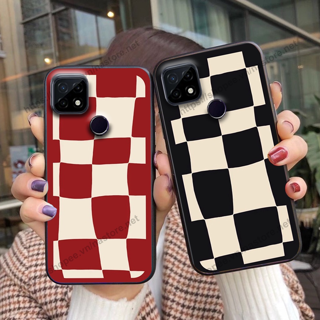 Ốp lưng Realme C20 / Realme C21Y / Realme C25 / Realme C25S mặt cười, họa tiết caro đơn giản đẹp cute