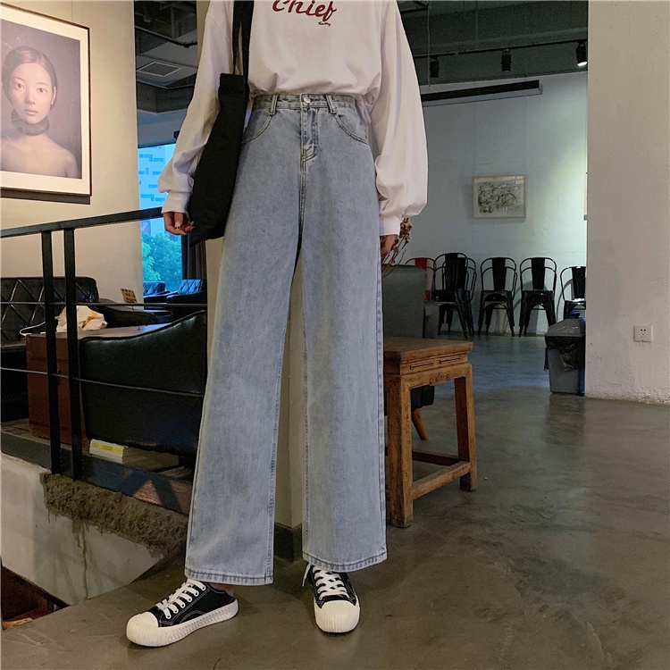 Quần Jeans baggy Lưng Cao Thiết Kế Mới Năng Động Thời Trang Mùa Xuân Thu Dành Cho Nữ