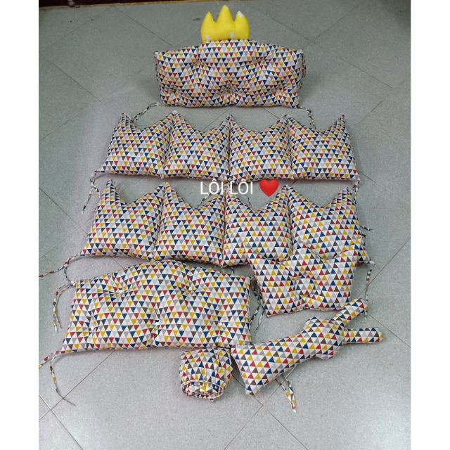 Combo quây cũi, ga chun, gối và thỏ ôm