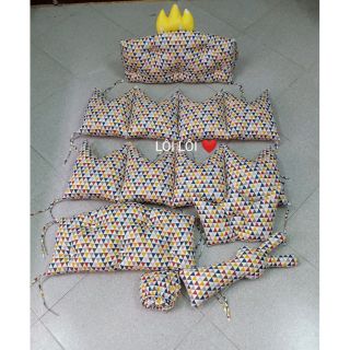 Combo quây cũi, ga chun, gối và thỏ ôm
