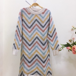 Váy len dáng suông (bầu mặc được)