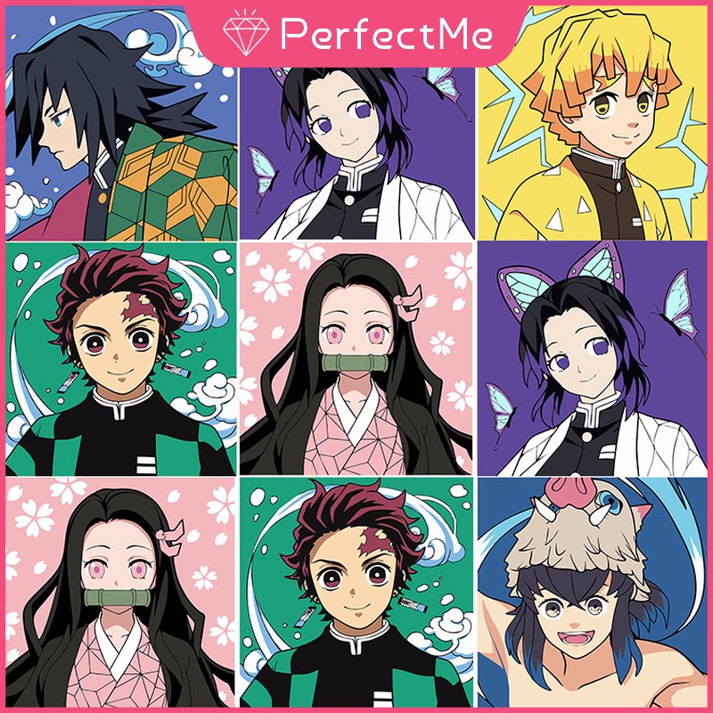 Bộ Tranh Đính Đá 5D Tự Làm 30x30cm Hình Anime Demon Slayer