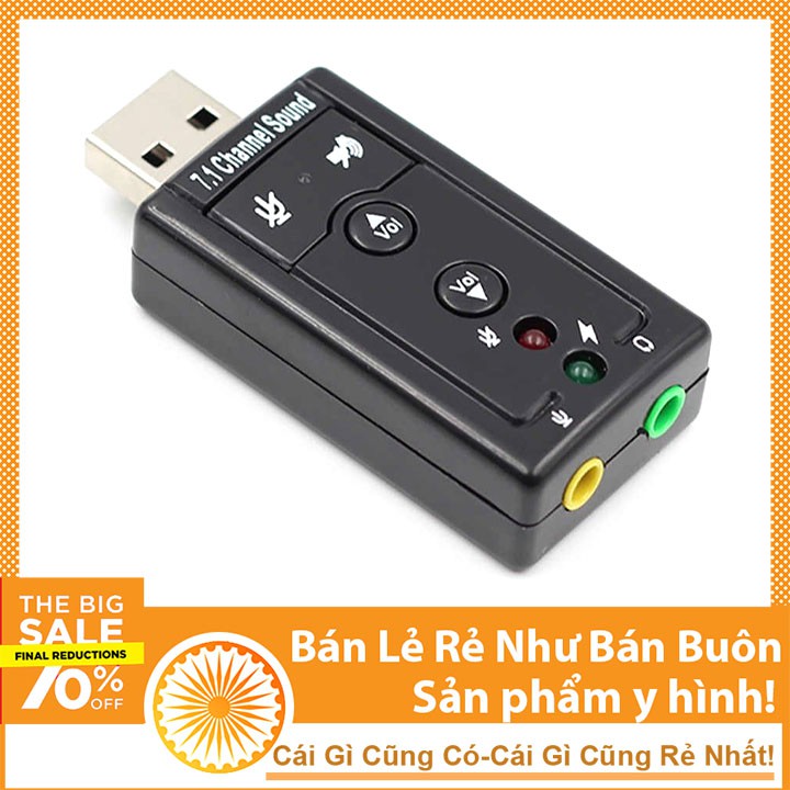 Bảng giá USB Ra Sound Âm Thanh 3D 7.1 (Đen) Phong Vũ