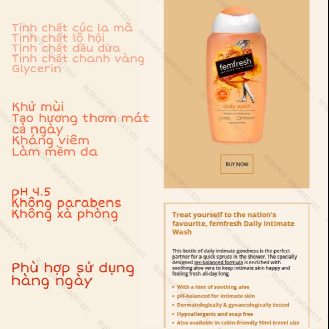 Dung dịch femfresh pH4.5