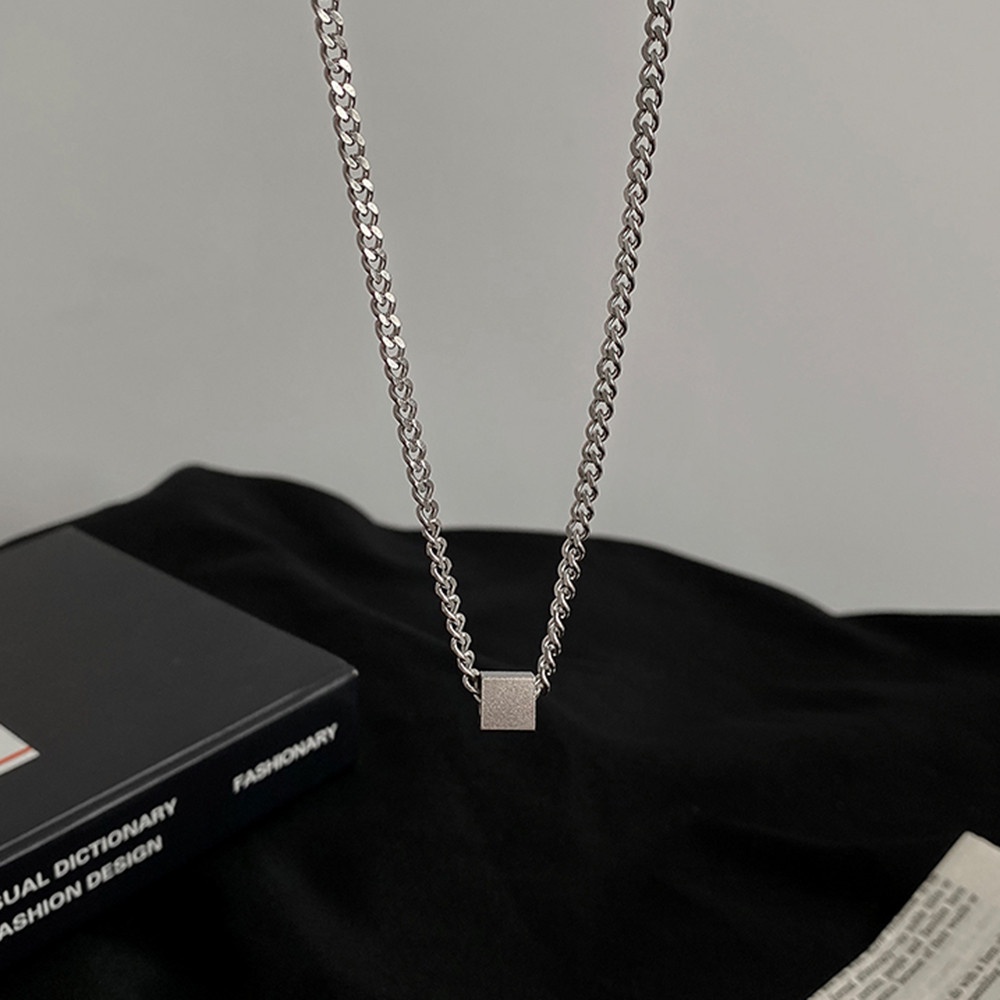 Vòng cổ mặt vuông phong cách Harajuku cá tính thời trang cho nam nữ