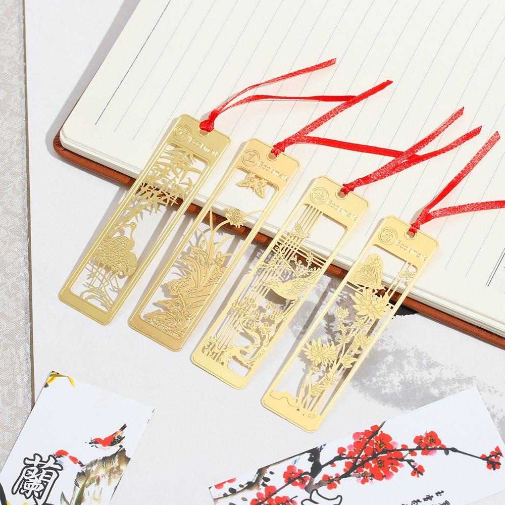 LAKAMIER Thẻ Đánh Dấu Trang Sách Bằng Đồng Thau Phong Cách Trung Hoa Cổ Điển