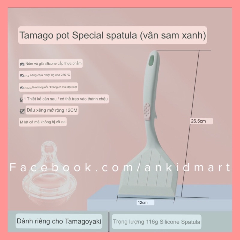 Thìa chiên Tamagoyaki chất liệu silicon cao cấp