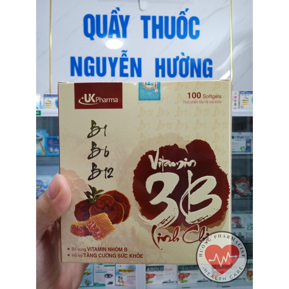 Bổ sung vitamin B1 B6 B12 và linh chi  tăng sức đề kháng, giảm mệt mỏ - Vitamin 3B - Hộp 100 viên