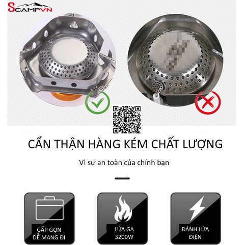 Bếp gas mini chống gió gấp gọn CLS đánh lửa tự động du lịch dã ngoại cắm trại | BigBuy360 - bigbuy360.vn