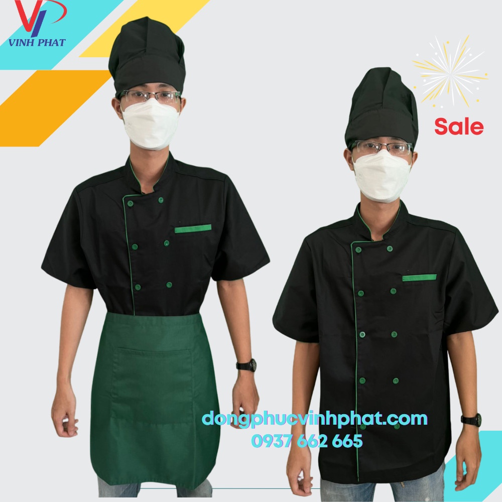 Áo Bếp Ngắn Tay Vải Kaki Cao Cấp Chất Lượng Mẫu Đẹp Giá Tốt Dành Cho Nam Và Nữ - Hình Thật