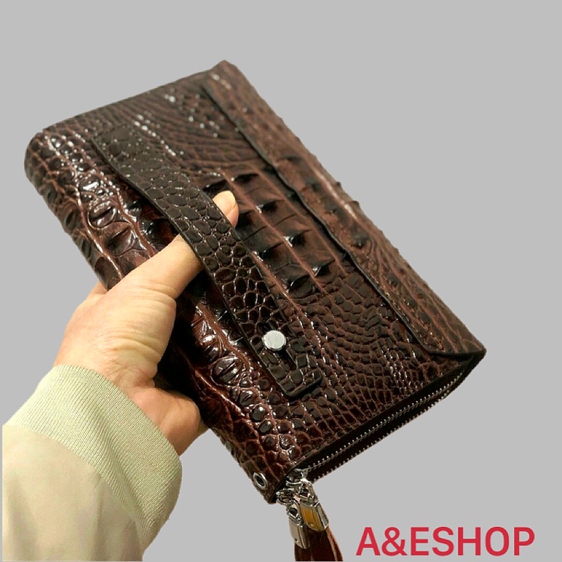 Ví Cầm Tay Cho Nam Da Cá Sấu Clutch Nam Cao Cấp - A&ESHOP 8916