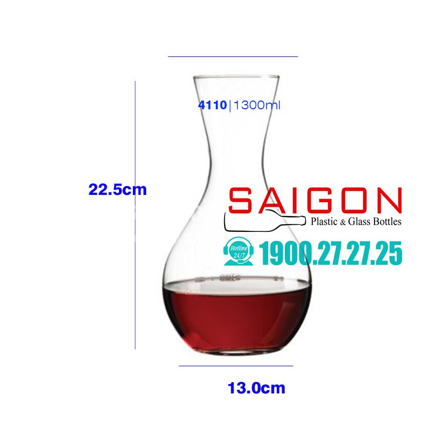 Bình Thủy Tinh Decanter Pengo Superior 1300ml | Thủy Tinh Nhập Khẩu Thổ Nhĩ Kỳ