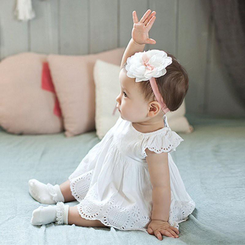 Băng đô dạng lưới co dãn phối nơ bản to dễ thương cho bé gái