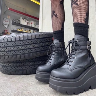 Giày boot thấp đế 9,5cm phong cách gothic