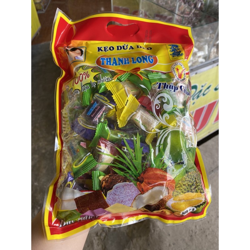 Kẹo Dừa Dẻo Thanh Long 500G  -Kẹo dừa bến tre chuẩn lò Thanh Long trên 40 năm danh tiếng