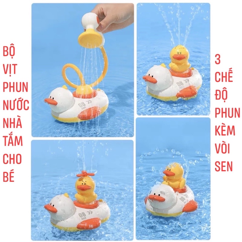 Bộ vịt phun nước nhà tắm nhiều chế độ cho bé yêu