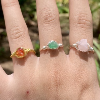 Nhẫn tinh thể Red Agate nổi bật