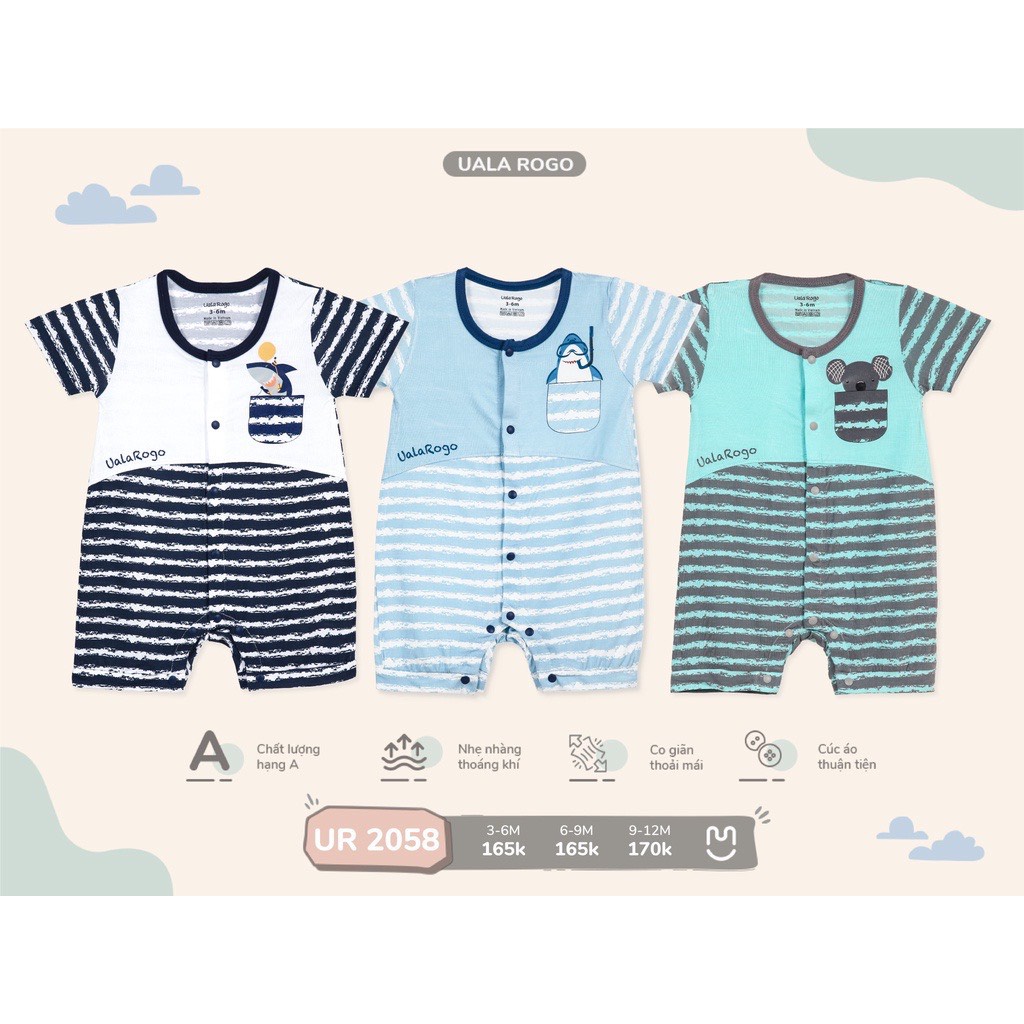 [SALE] Bộ body cộc tay cho bé UalaRogo (3-12M)